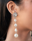 Modish Motif - White Earrings