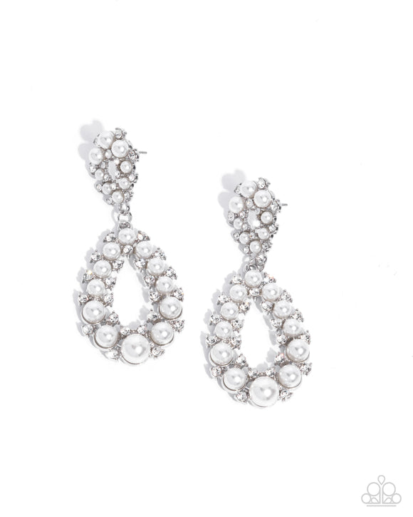 Dapper Debut - White Earrings