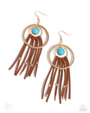 Texan Tapestry - Gold Earrings