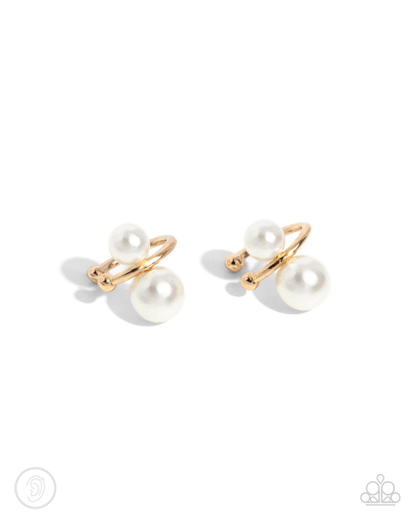 Elegant Emblem - Gold Earring Cuff