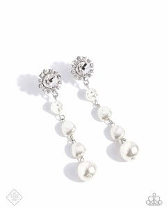 Modish Motif - White Earrings