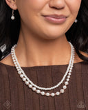 Radiant Range -White Pearl  Necklace Pink stones