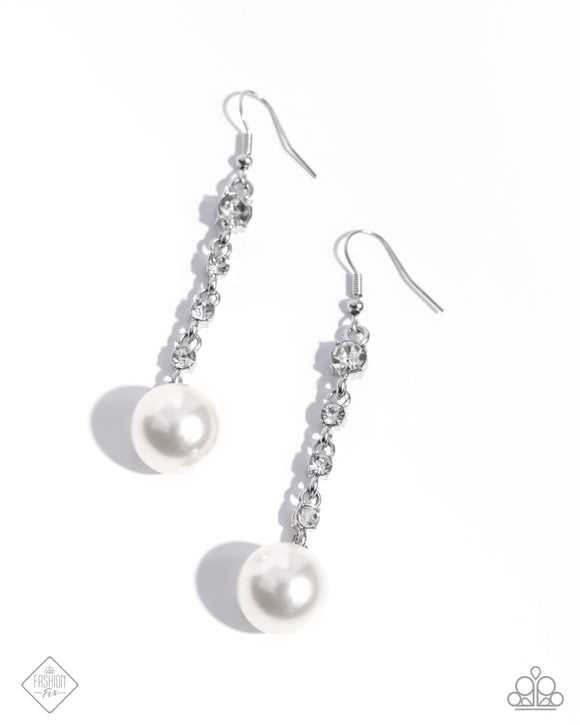 Genial Glam - White Earrings