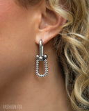 Heightened Haute - White Hoop Earrings