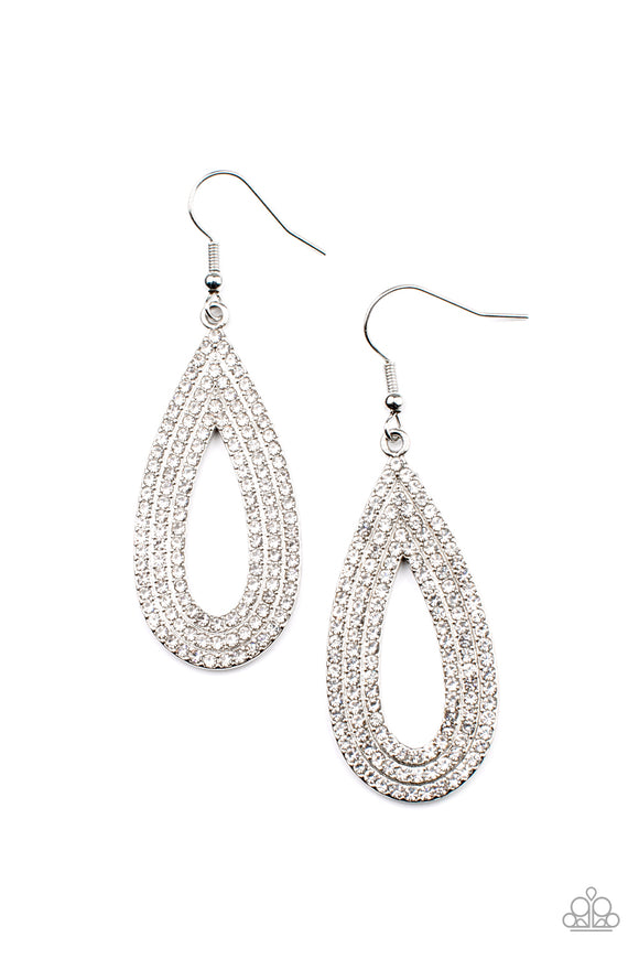 Exquisite Exaggeration - White Earrings