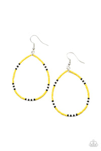 Keep Up The Good BEADWORK - Yellow Earrings