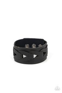 Horse and Carriage - Black Leather Bracelet